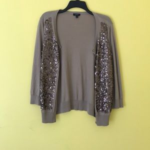 Tan cardigan with sequin detailing